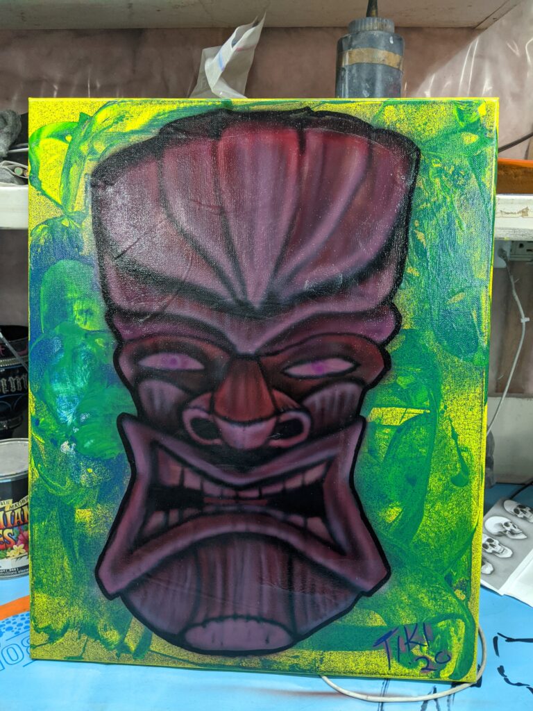 Big Tiki's Airbrushing Airbrush Airbrush Services Custom Paint Custom Painter Custom Airbrush Custom Goalie Masks Goalie mask painter Motorcycle painter Motorcycle airbrush Airbrush artist