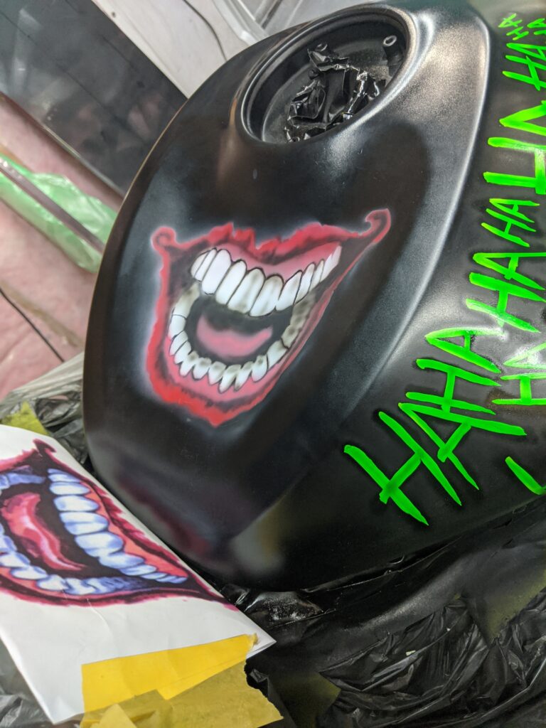 Big Tiki's Airbrushing Airbrush Airbrush Services Custom Paint Custom Painter Custom Airbrush Custom Goalie Masks Goalie mask painter Motorcycle painter Motorcycle airbrush Airbrush artist