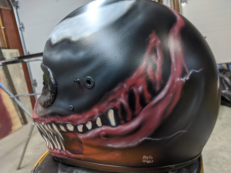 Big Tiki's Airbrushing Airbrush Airbrush Services Custom Paint Custom Painter Custom Airbrush Custom Goalie Masks Goalie mask painter Motorcycle painter Motorcycle airbrush Airbrush artist