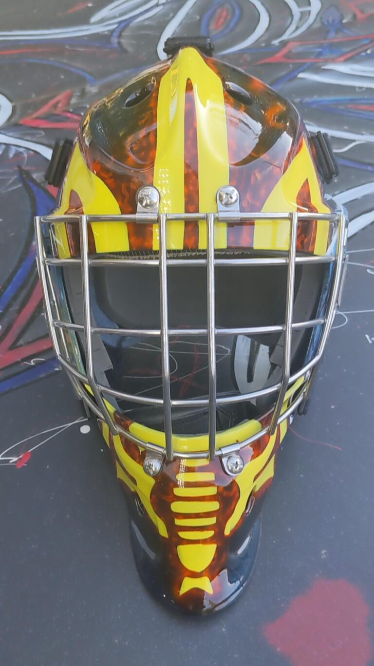 Support Ukraine Custom Painted Goalie Mask